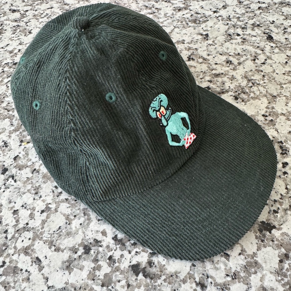 Handsome Buff Squidward VTG Corduroy Curly Fries Closet Sponge Bob Dad Hat
